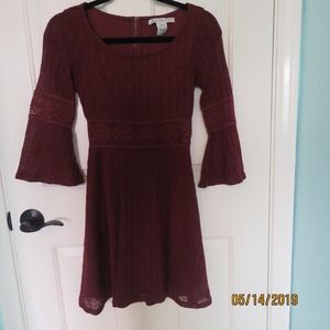 Maroon Lace Dress